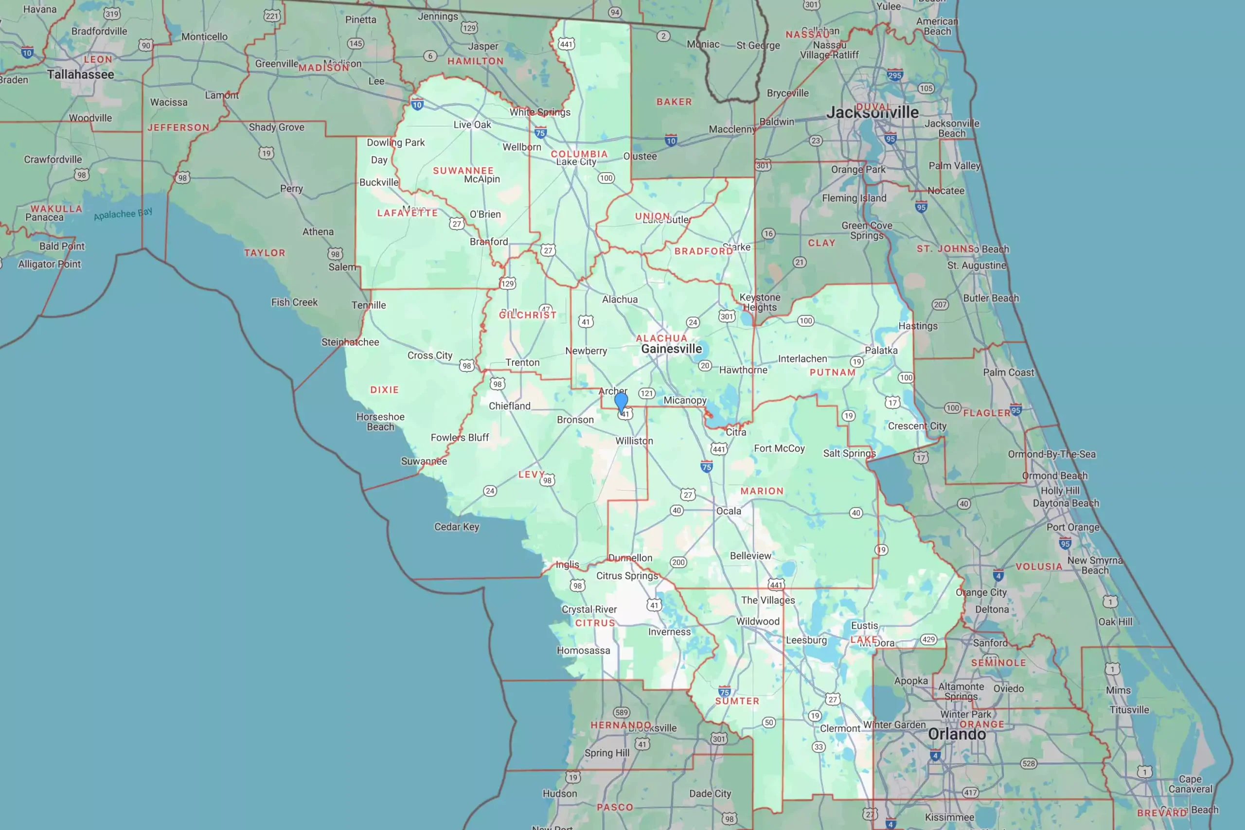 Overhead Door Company of Ocala™ - Gainesville™ - Lake Sumter™ Service Area Map